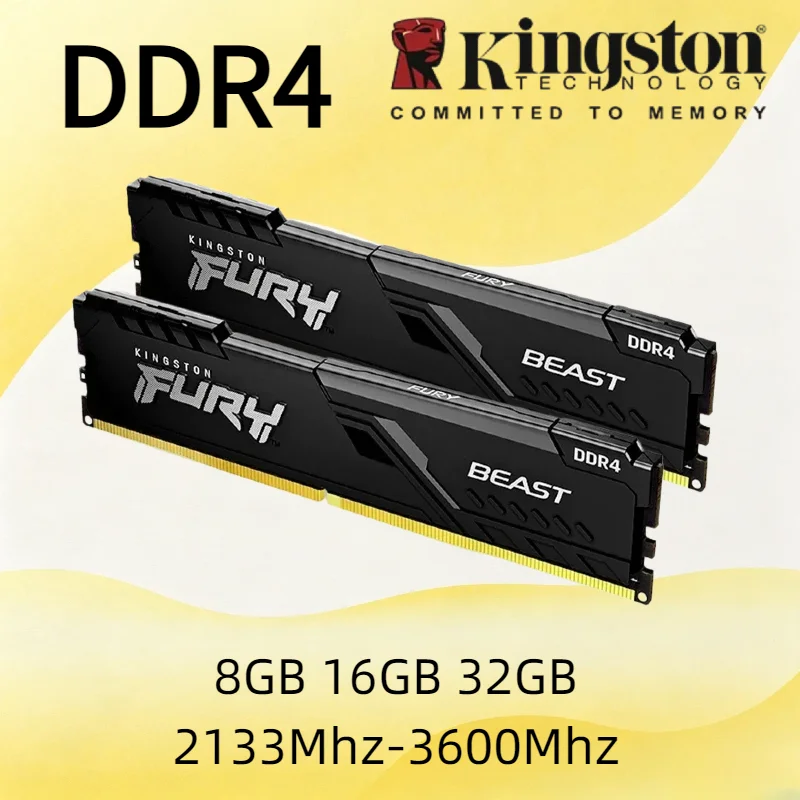 Kingston DDR4 2400 2666 3200 3600MHz BEAST Desktop Memory 8GB 16GB 32GB 288Pin 1.2V PC4 RAM Module
Kingston DDR4 2400 2666 3200 3600MHz BEAST Desktop Memory 8GB 16GB 32GB 288Pin 1.2V PC4 RAM Module