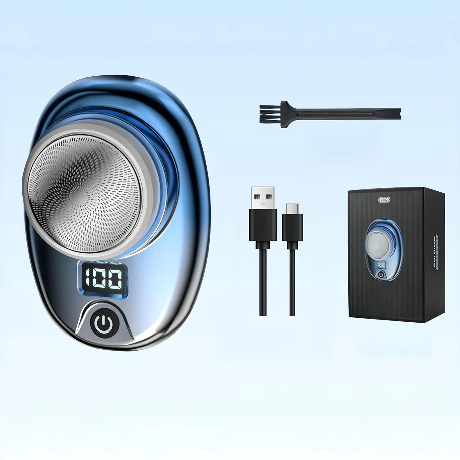Mini Shaver Portable, Micro Wet and Dry Men's Beard Shaver USB Rechargeable Waterproof Mini Electric Shaver for Car, Travel
Mini Shaver Portable, Micro Wet and Dry Men's Beard Shaver USB Rechargeable Waterproof Mini Electric Shaver for Car, Travel