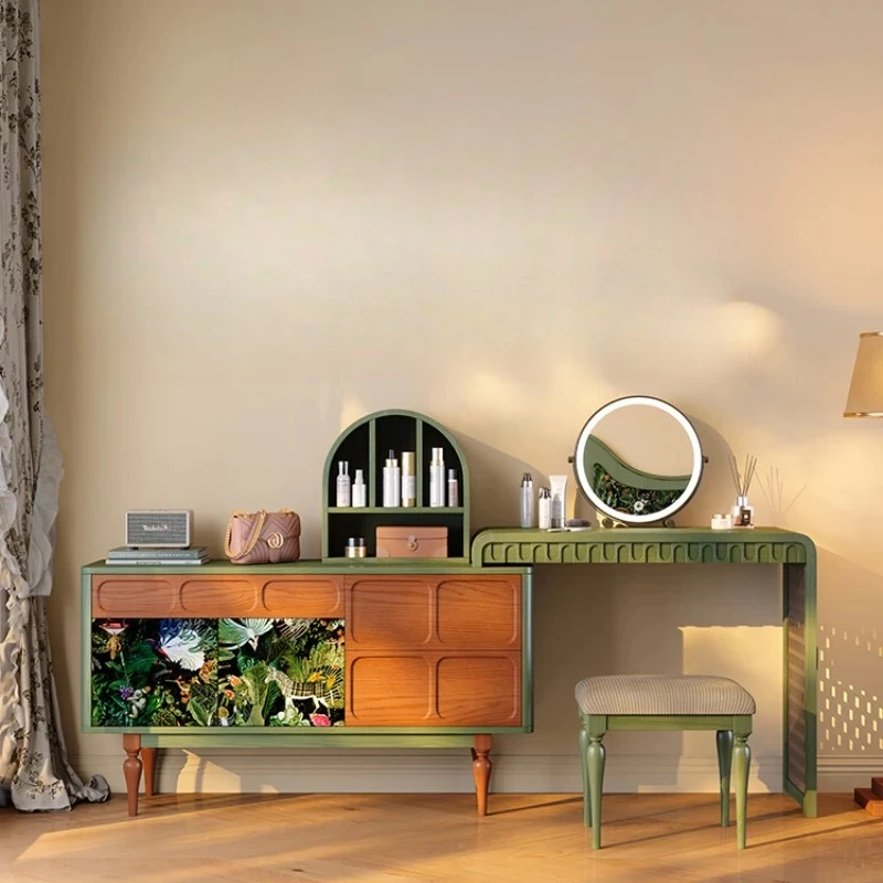 2025 French Retro Retractable Vanity, Solid Wood Dresser with Integrated Storage Cabinet
2025 French Retro Retractable Vanity, Solid Wood Dresser with Integrated Storage Cabinet