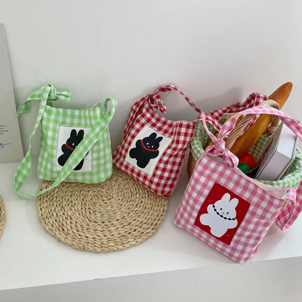 Cartoon Crossbody Cloth Pouch Magnetic Button Embroidered Rabbit Plaid Shoulder Bag Korean Style Large Capacity Canvas Phone Bag
Cartoon Crossbody Cloth Pouch Magnetic Button Embroidered Rabbit Plaid Shoulder Bag Korean Style Large Capacity Canvas Phone Bag