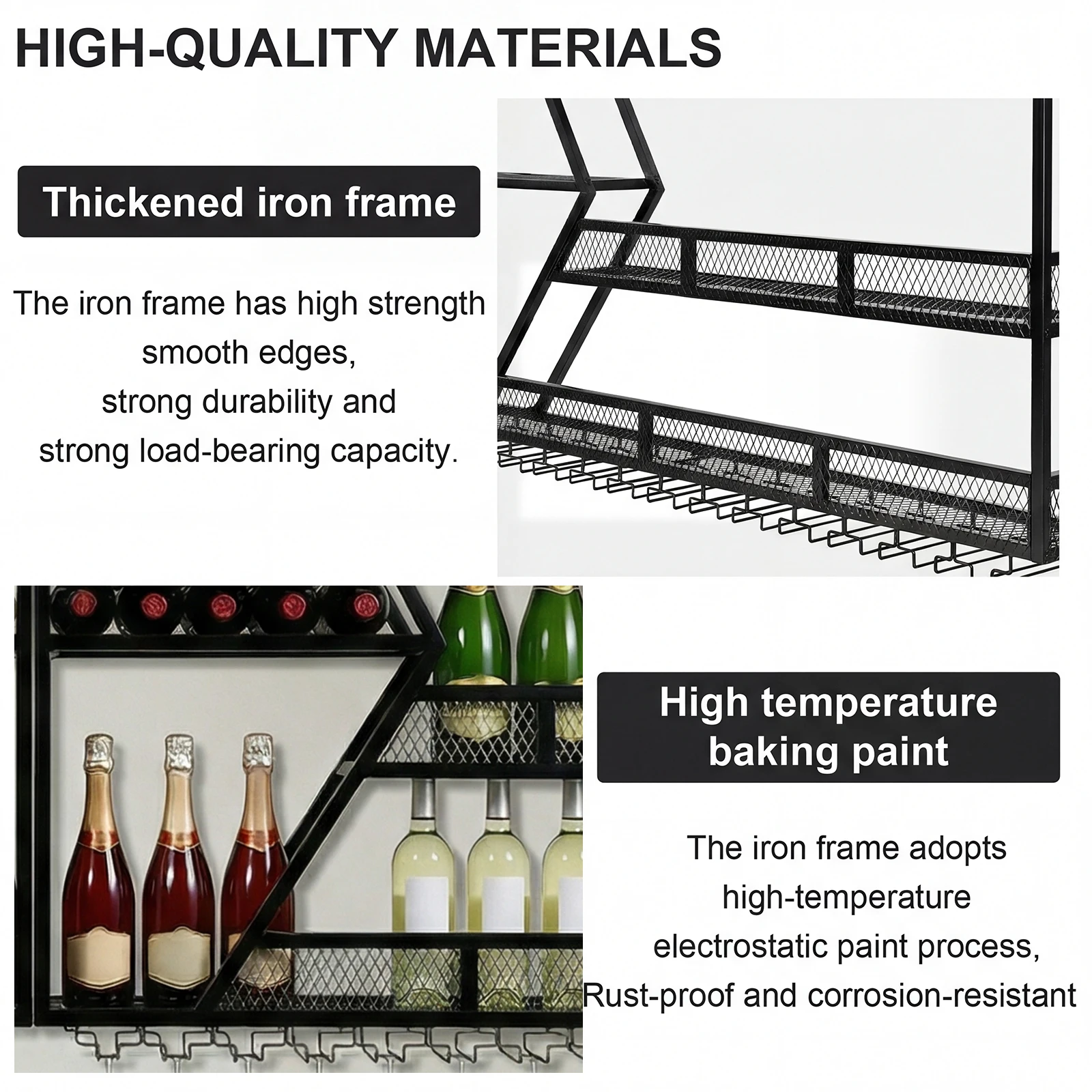 Настенная металлическая полка-стеллаж для вина на 3/4 уровня с держателями для бокалов для дома, кухни, столовой, кофейни
Настенная металлическая полка-стеллаж для вина на 3/4 уровня с держателями для бокалов для дома, кухни, столовой, кофейни