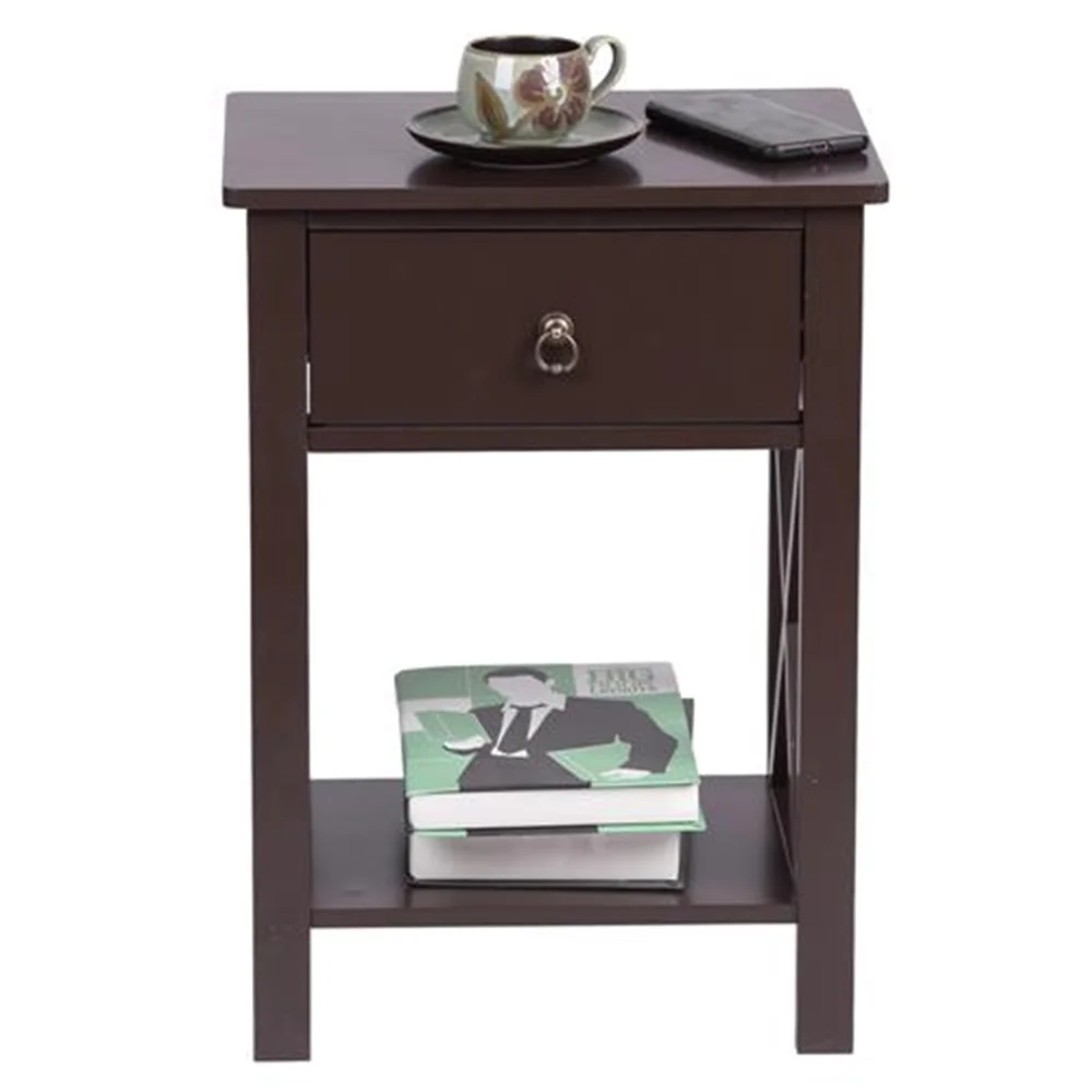 Nightstand Modern End Table, Side Table with 1 Drawer and Storage Shelf, Brown
Nightstand Modern End Table, Side Table with 1 Drawer and Storage Shelf, Brown