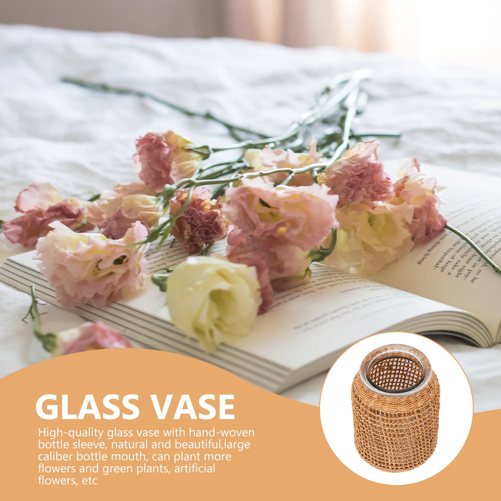 1pc Grass Woven Vase Decorative Flower Vessel Dried Flowers Household Desktop Ornament Glass Planter Adornment
1pc Grass Woven Vase Decorative Flower Vessel Dried Flowers Household Desktop Ornament Glass Planter Adornment
