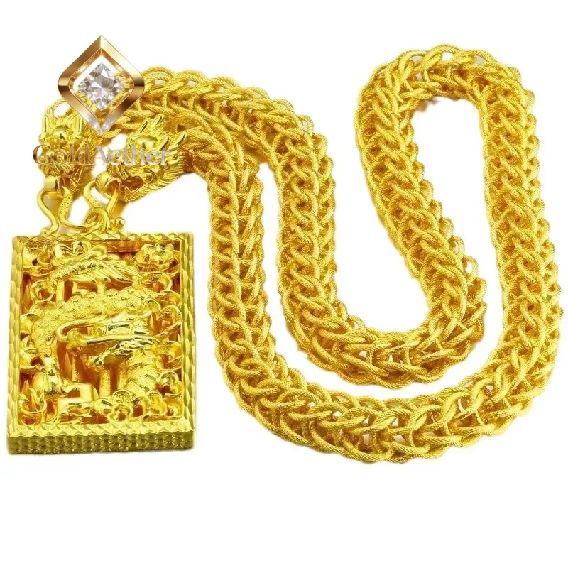 GoldAether 9999 24K Real Gold Dragon Necklace Pendant with Powerful and Coarse Fabric Pattern Dragon Chain Head Necklacegift
GoldAether 9999 24K Real Gold Dragon Necklace Pendant with Powerful and Coarse Fabric Pattern Dragon Chain Head Necklacegift