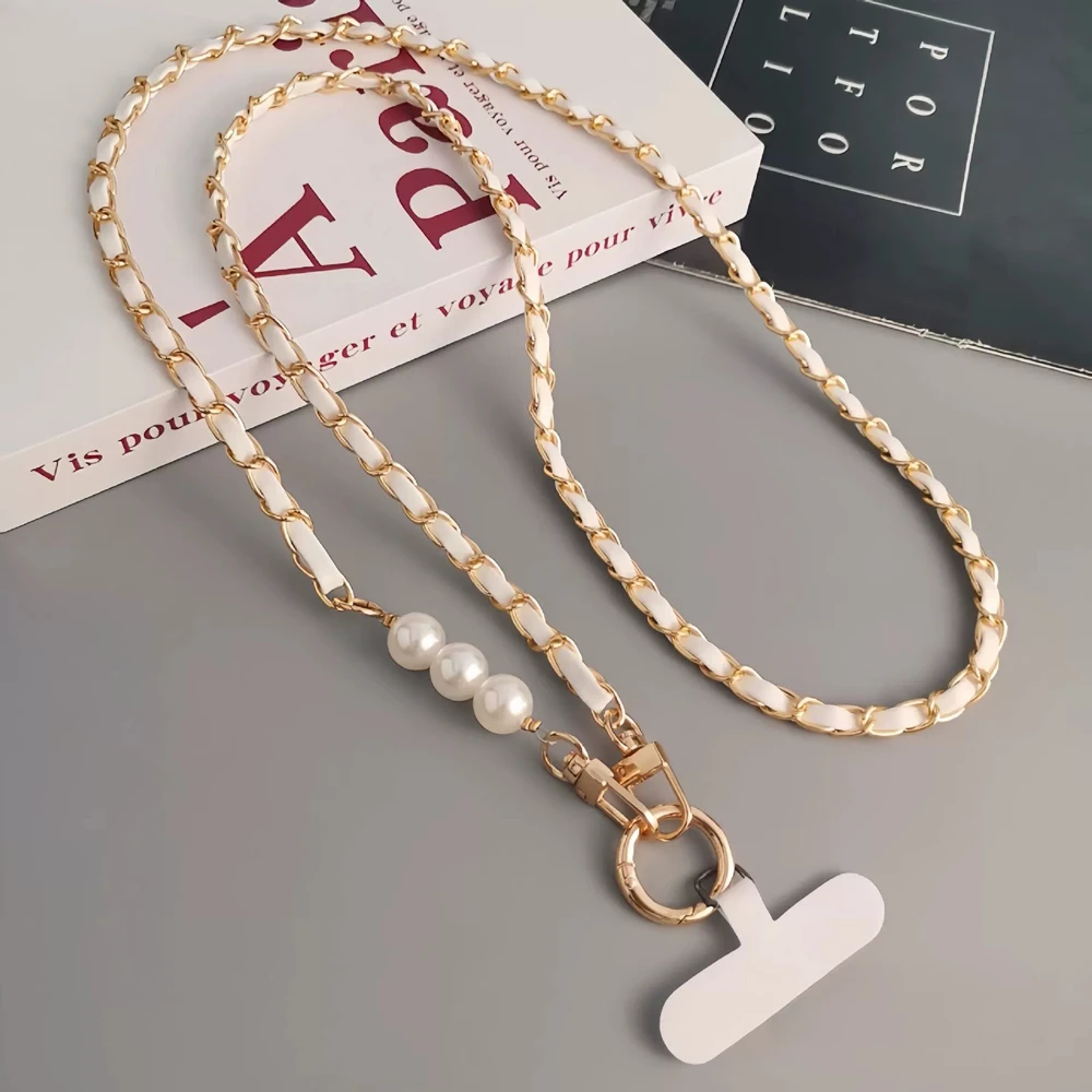 Phone Shoulder Chain Crossbody Pearl Pickup Chain Mobile Phone Lanyard Women Long Pearl Phone Shoulder Strap Leather Metal Chain
Phone Shoulder Chain Crossbody Pearl Pickup Chain Mobile Phone Lanyard Women Long Pearl Phone Shoulder Strap Leather Metal Chain