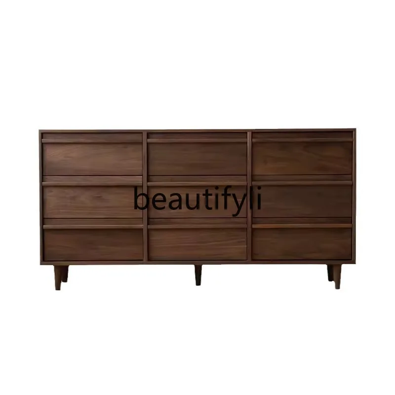 North American black walnut nine chest cabinet living room storage cabinet cherry wood all solid wood
North American black walnut nine chest cabinet living room storage cabinet cherry wood all solid wood