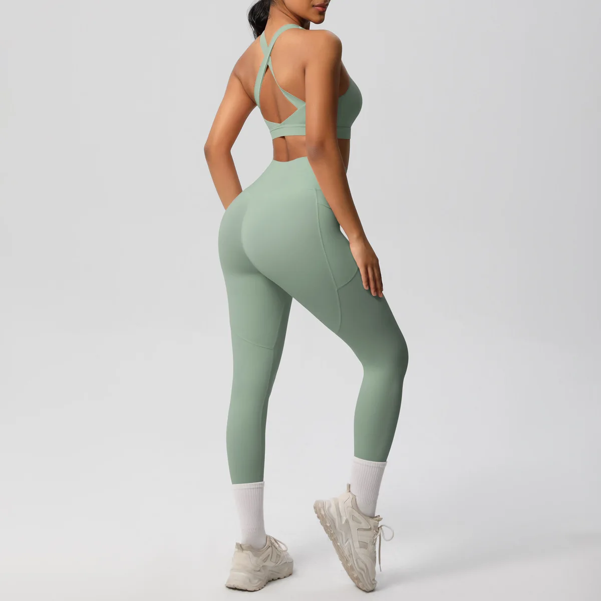 Seamless Yoga Set Sports Fitness High Waist Hip-lifting Slim Vest Pocket Pants Suits Workout Clothing Gym Tracksuit for Women
Seamless Yoga Set Sports Fitness High Waist Hip-lifting Slim Vest Pocket Pants Suits Workout Clothing Gym Tracksuit for Women