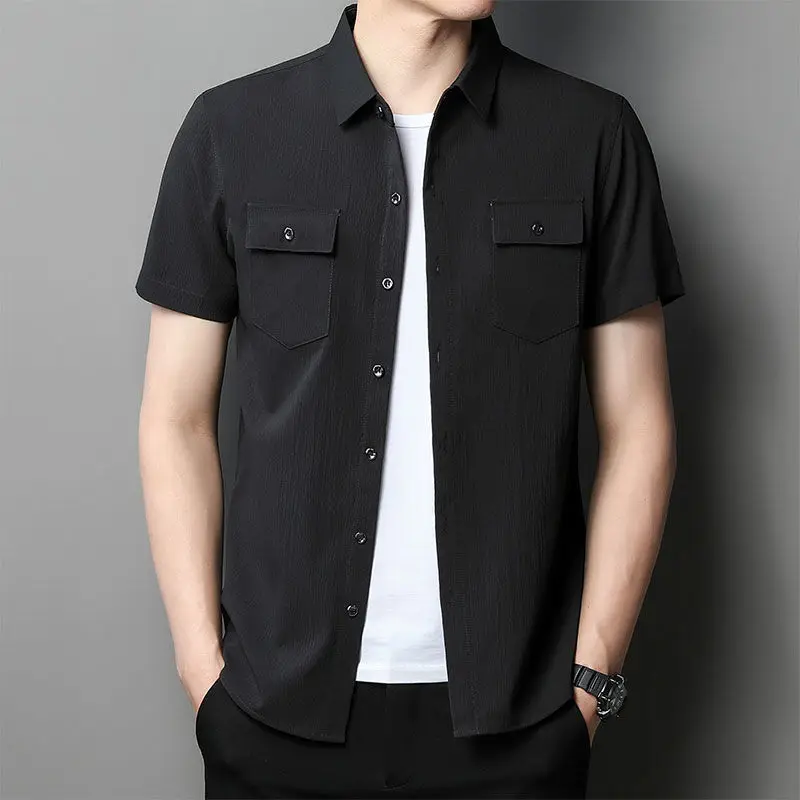 Plain Loose With Pocket Male Shirts Short Sleeve Button Up Men's Shirt Summer Cotton New In Fashion Man 2025 Cheap Brand Clothes
Plain Loose With Pocket Male Shirts Short Sleeve Button Up Men's Shirt Summer Cotton New In Fashion Man 2025 Cheap Brand Clothes