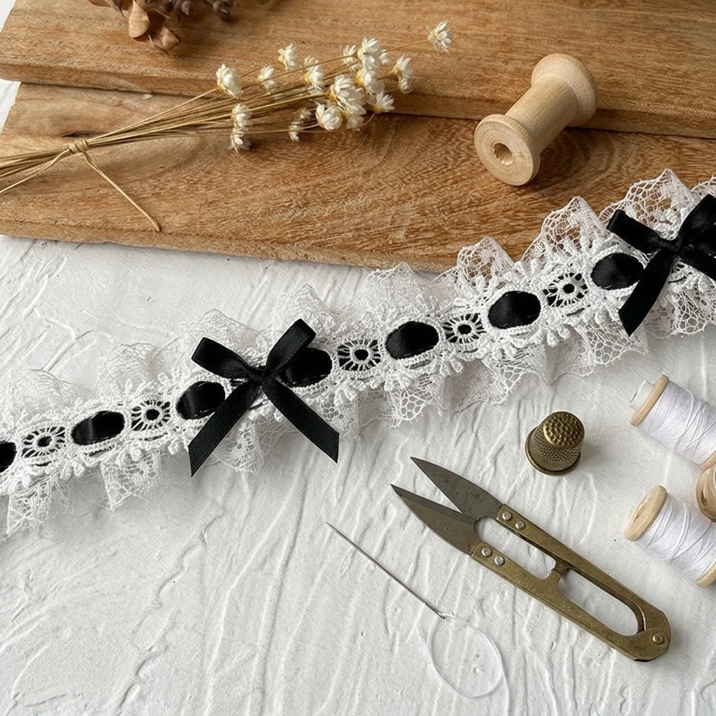 French Lace Bow Trim 1m x 3.8cm Black Elastic Ribbon for Dresses DIY Craft Decoration by Handmade Lovers
French Lace Bow Trim 1m x 3.8cm Black Elastic Ribbon for Dresses DIY Craft Decoration by Handmade Lovers
