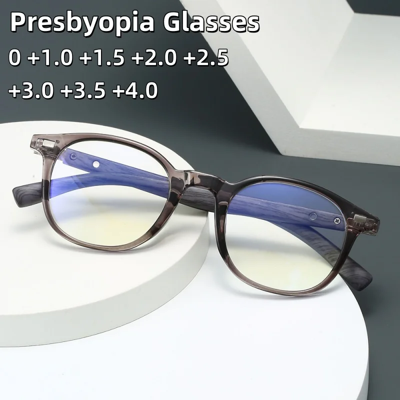 Fashionable Round Large Frame Presbyopia Glasses Men's Retro High-end Wood Grain Legs Blue Light Blocking Eye Protection 
Fashionable Round Large Frame Presbyopia Glasses Men's Retro High-end Wood Grain Legs Blue Light Blocking Eye Protection