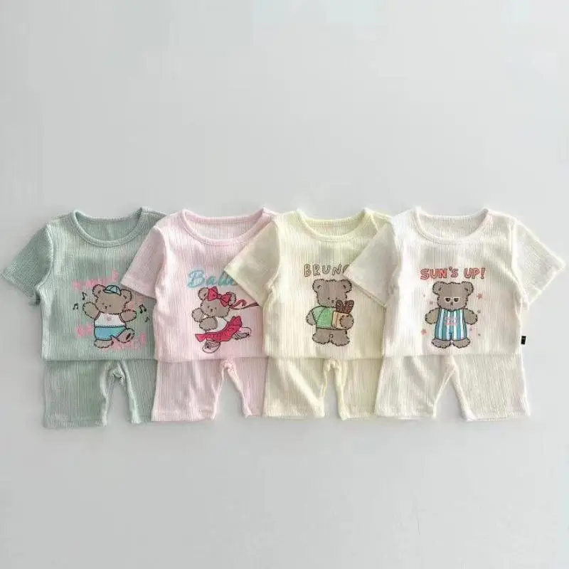 Summer New Baby Short Sleeve Clothes Set Infant Boy Girl Cartoon Bear T Shirt + Shorts 2pcs Suit Toddler Cool Breathable Outfits
Summer New Baby Short Sleeve Clothes Set Infant Boy Girl Cartoon Bear T Shirt + Shorts 2pcs Suit Toddler Cool Breathable Outfits