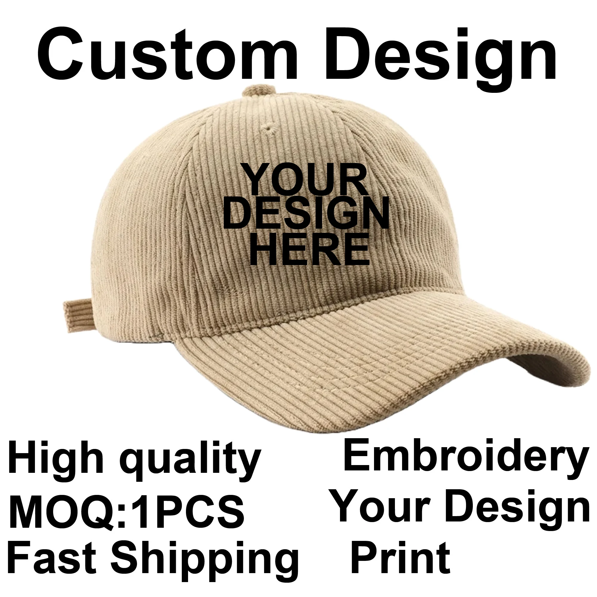 BaronHong Custom Logo Baseball Cap Corduroy Retro Brand Design LOGO Embroidery Letter DIY Picture Print Unisex 
BaronHong Custom Logo Baseball Cap Corduroy Retro Brand Design LOGO Embroidery Letter DIY Picture Print Unisex