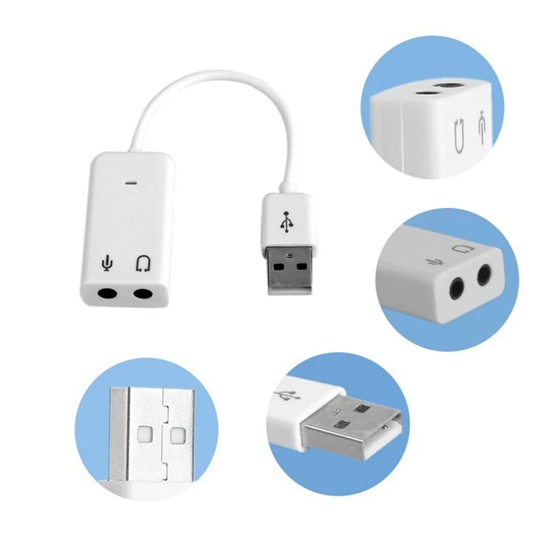 1PC USB Sound Card Virtual 7.1 3D External USB Audio Adapter USB To Jack 3.5MM Earphone Micphone Sound Card For Laptop Notebook
1PC USB Sound Card Virtual 7.1 3D External USB Audio Adapter USB To Jack 3.5MM Earphone Micphone Sound Card For Laptop Notebook
