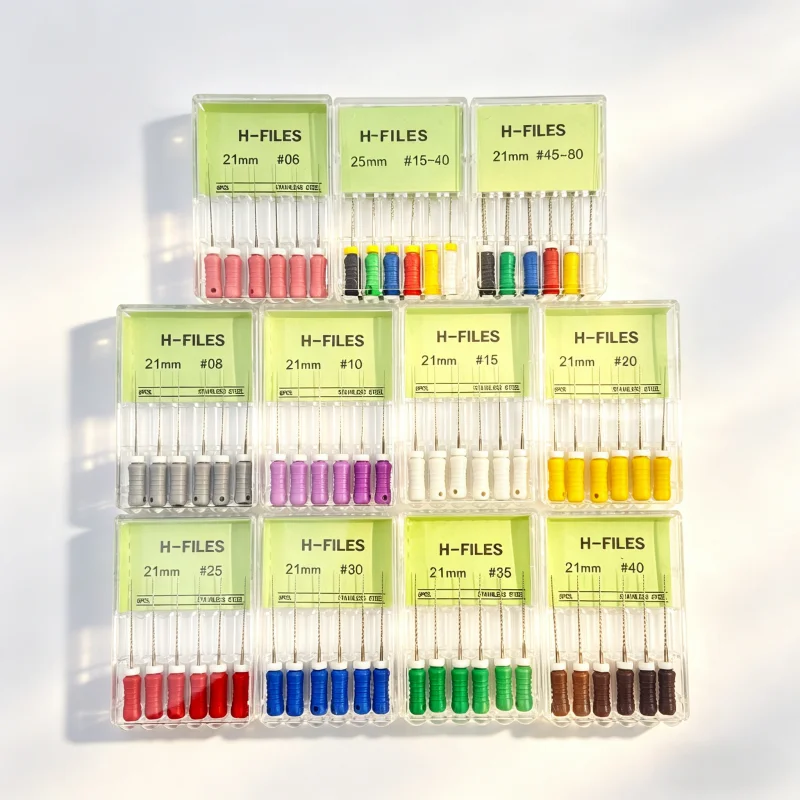 Stainless Steel Endodontic H-Files for Dentists – 6Pcs Hand Use Root Canal Files, Available in 21mm & 25mm
Stainless Steel Endodontic H-Files for Dentists – 6Pcs Hand Use Root Canal Files, Available in 21mm & 25mm