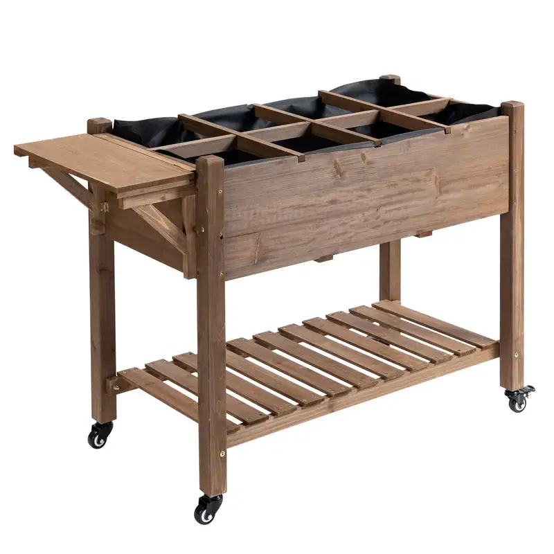 Outsunny Wooden Garden Box, 34.25H with 8 Pockets and Lockable Wheels, Foldable Side Clapboard, Elevated and Self-Draining Design, to Grow Herbs, Vegetables, and Flowers, Brown
Outsunny Wooden Garden Box, 34.25H with 8 Pockets and Lockable Wheels, Foldable Side Clapboard, Elevated and Self-Draining Design, to Grow Herbs, Vegetables, and Flowers, Brown