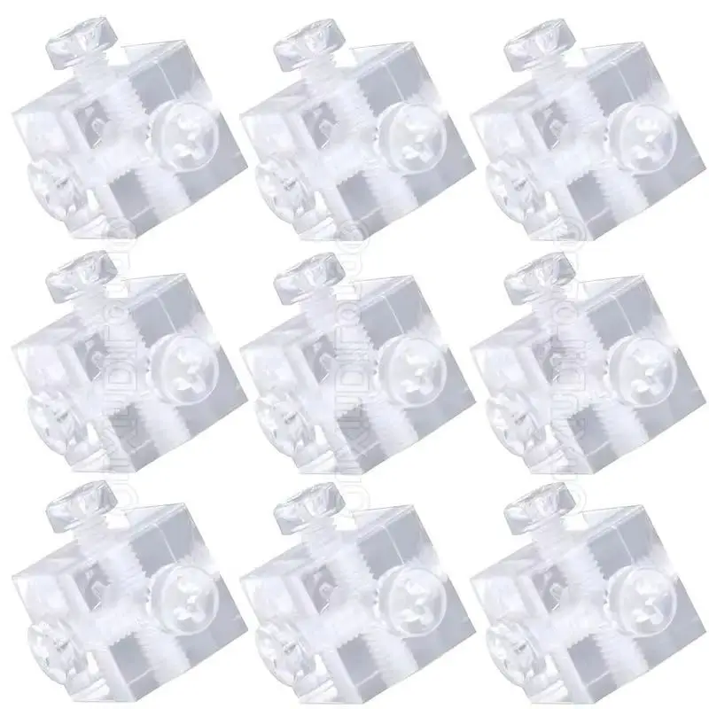 100PCS 10X10X10mm Clear Acrylic Cubes Blocks 6-Sides M4 Thread Right Angle Corner Braces Display Cabinet Joint Brackets+Screws
100PCS 10X10X10mm Clear Acrylic Cubes Blocks 6-Sides M4 Thread Right Angle Corner Braces Display Cabinet Joint Brackets+Screws