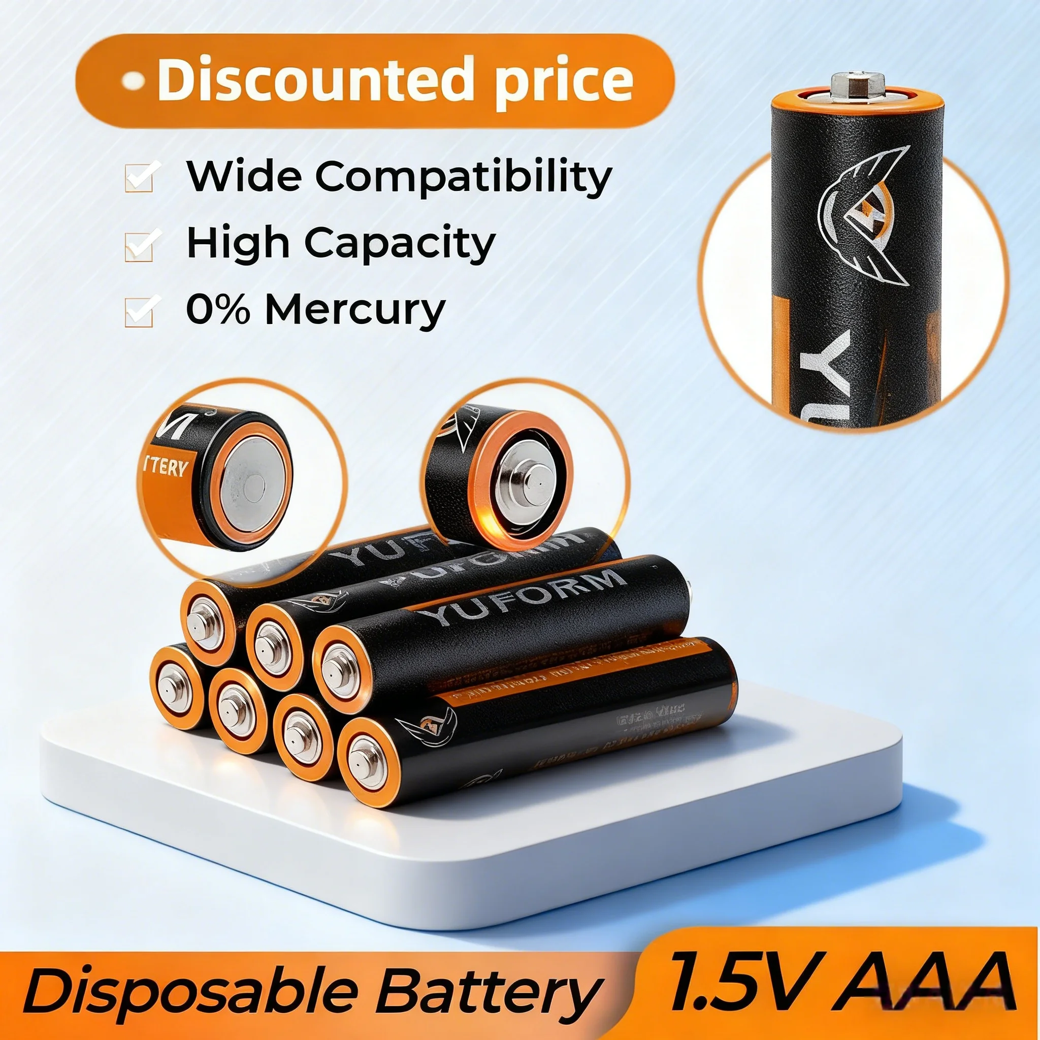 1.5V AAA Carbon Zinc Batteries, Safe Explosion-Proof No Mercury, UM4 Disposable Batteries for Toys Remote Control Wholesale
1.5V AAA Carbon Zinc Batteries, Safe Explosion-Proof No Mercury, UM4 Disposable Batteries for Toys Remote Control Wholesale