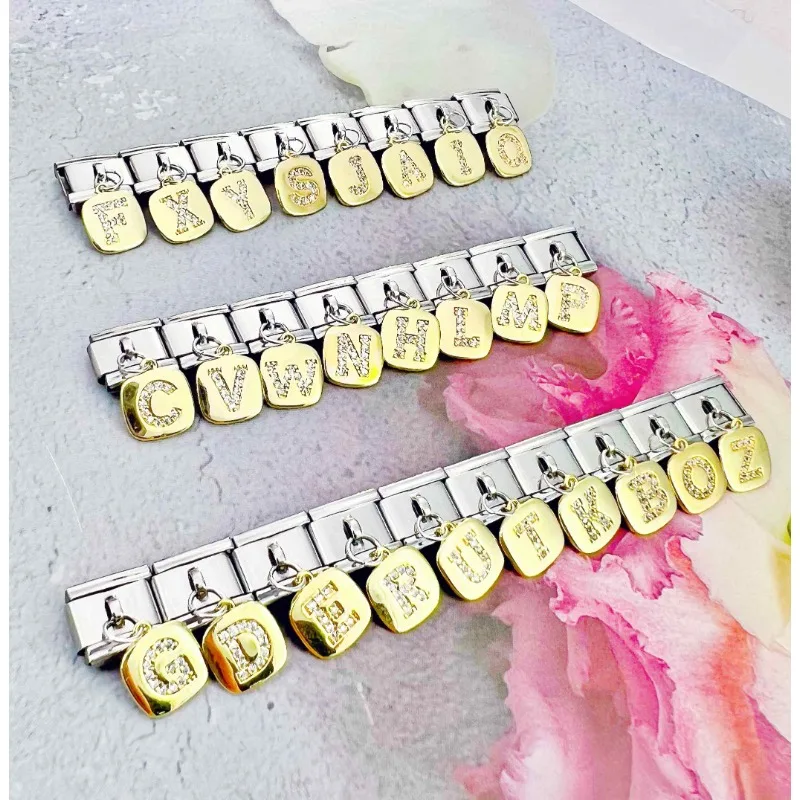 CONCEPT 2024 New Women Fashion A-Z 26 Letters Italian Charm Links Fit 9mm Bracelet Stainless Steel Jewelry DIY Making BT001
CONCEPT 2024 New Women Fashion A-Z 26 Letters Italian Charm Links Fit 9mm Bracelet Stainless Steel Jewelry DIY Making BT001
