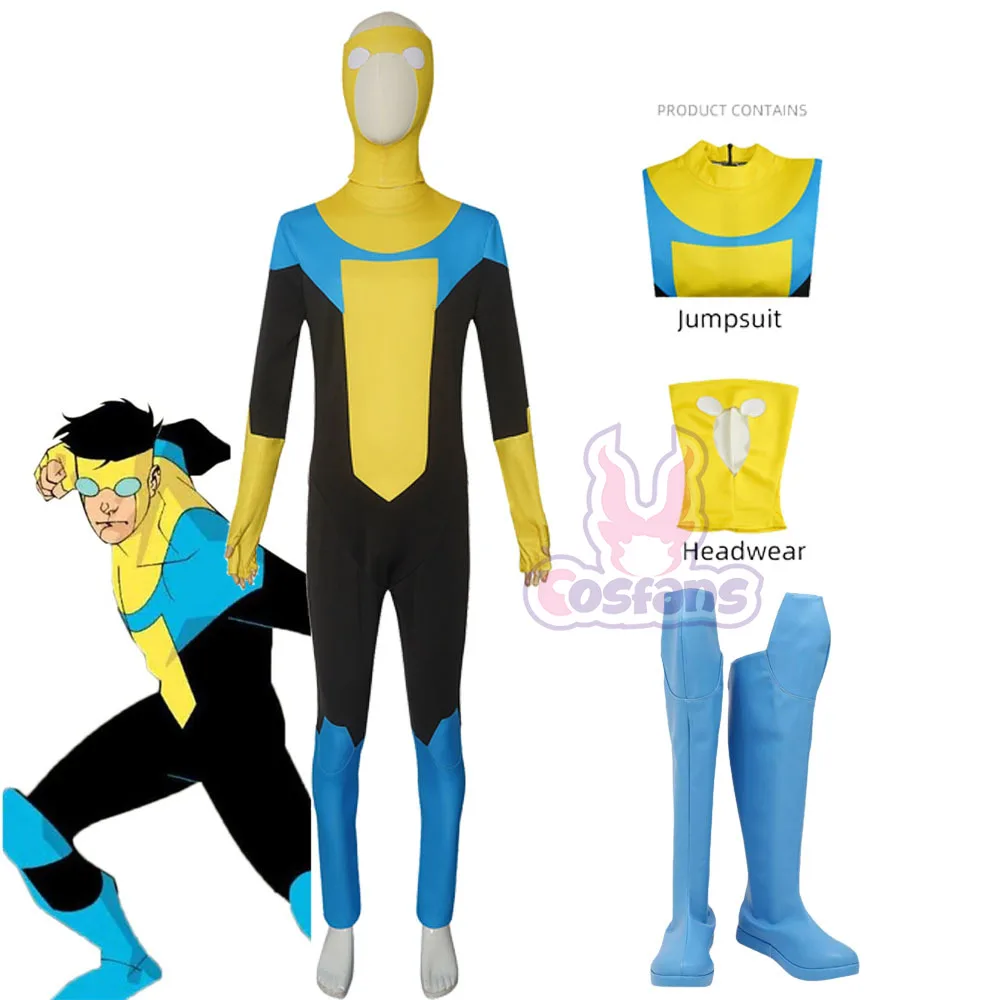 Invincible Mark Grayson Cosplay Fantasia Costume Boots Zentai Jumpsuit Adult Men Outfits Disguise Halloween Carnival Party Suit
Invincible Mark Grayson Cosplay Fantasia Costume Boots Zentai Jumpsuit Adult Men Outfits Disguise Halloween Carnival Party Suit