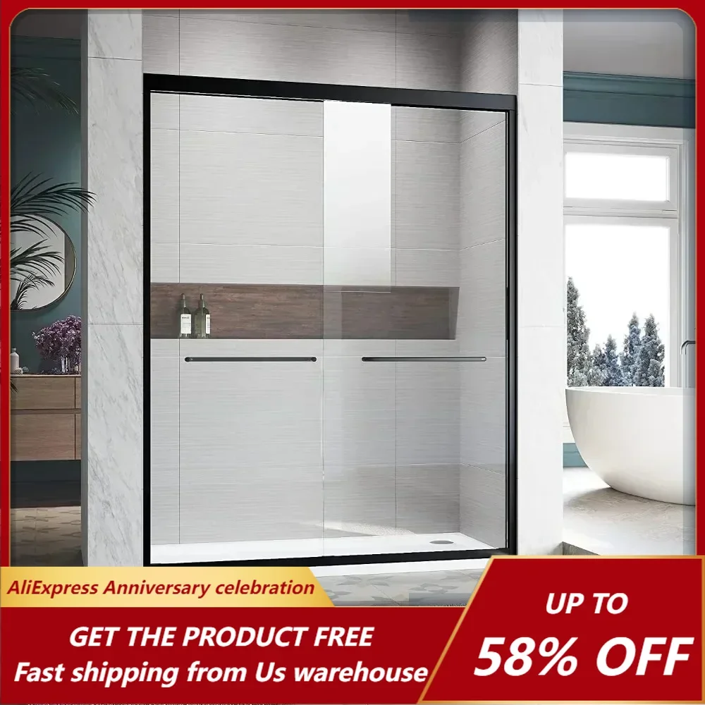 Glass Shower Door 56-60 in W x 72 in H, Semi Frameless Double Sliding Shower Door, Clear Clear Tempered Glass Shower Door
Glass Shower Door 56-60 in W x 72 in H, Semi Frameless Double Sliding Shower Door, Clear Clear Tempered Glass Shower Door