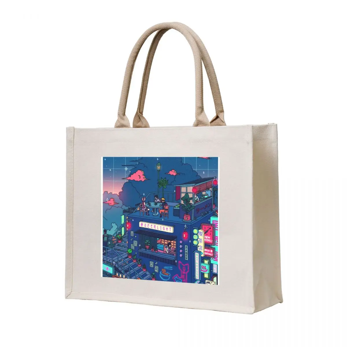 Neon Village Tote Bag Handbags women Canvas sacs de shopping 
Neon Village Tote Bag Handbags women Canvas sacs de shopping