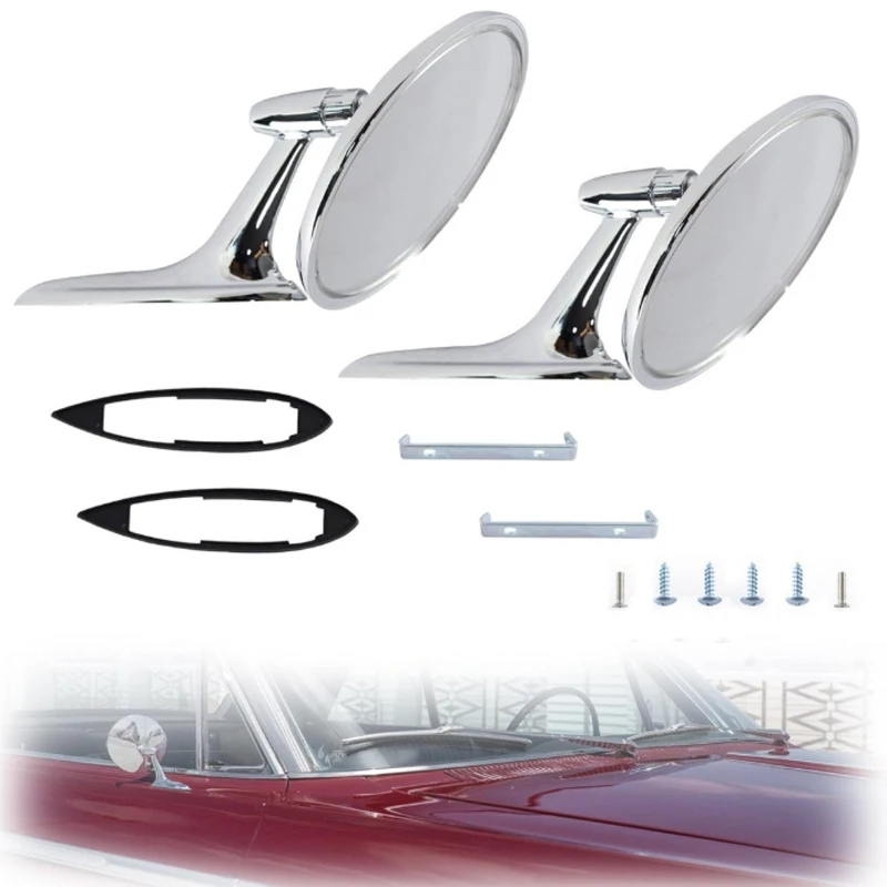 2802710 1 Pair Chrome Door Mirrors 3685955 Manual Folding Circular Outside Exterior for Chevy Biscayne Impala Nova 2802834
2802710 1 Pair Chrome Door Mirrors 3685955 Manual Folding Circular Outside Exterior for Chevy Biscayne Impala Nova 2802834