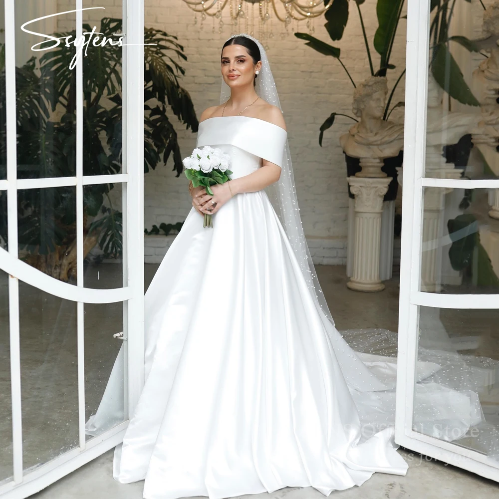 SSYTENS Elegant Ivory Wedding Gowns Solid Satin Bridal Dress Off-shoulder Long Civil Brides Gowns Ceremony Women Customized 2026
SSYTENS Elegant Ivory Wedding Gowns Solid Satin Bridal Dress Off-shoulder Long Civil Brides Gowns Ceremony Women Customized 2026