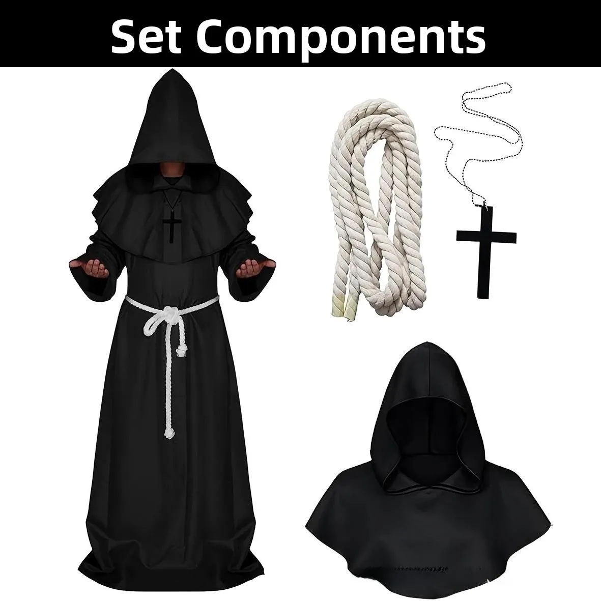 Medieval Monk Robe loween Costume Priest Wizard Long Coat Renaissance Period Authentici Unbranded Women's Ethnic Wear
Medieval Monk Robe loween Costume Priest Wizard Long Coat Renaissance Period Authentici Unbranded Women's Ethnic Wear