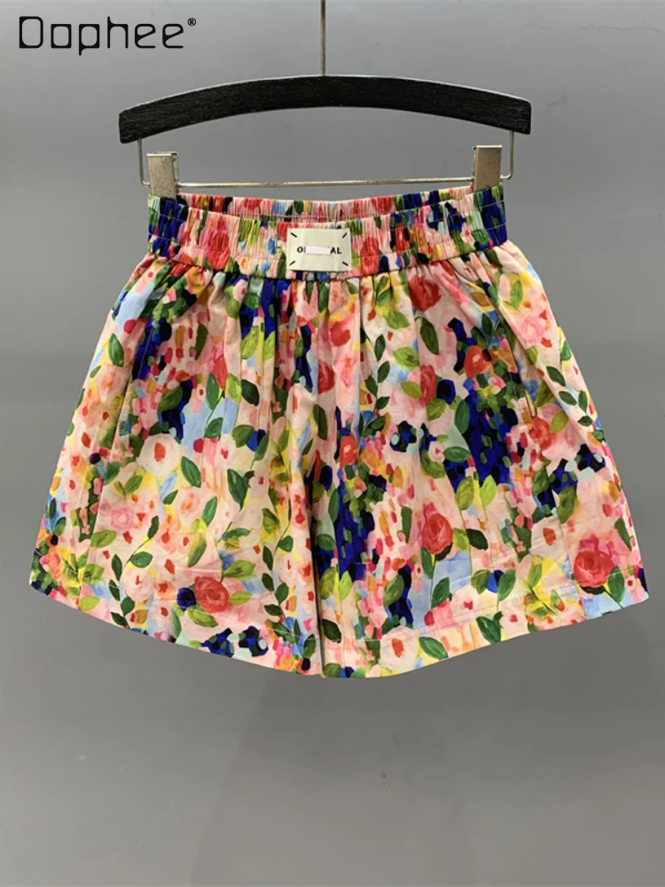 Pink Floral Shorts Women's 2023 Summer New Elastic Waist Versatile Casual High Waist A- Line Wide-Leg Booty Shorts Female
Pink Floral Shorts Women's 2023 Summer New Elastic Waist Versatile Casual High Waist A- Line Wide-Leg Booty Shorts Female