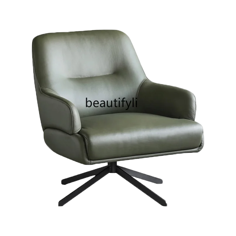 Nordic Leisure Living Room First Layer Cowhide Italian Minimalist Home Rotatable Light Luxury Leather Single-Seat Sofa Chair
Nordic Leisure Living Room First Layer Cowhide Italian Minimalist Home Rotatable Light Luxury Leather Single-Seat Sofa Chair