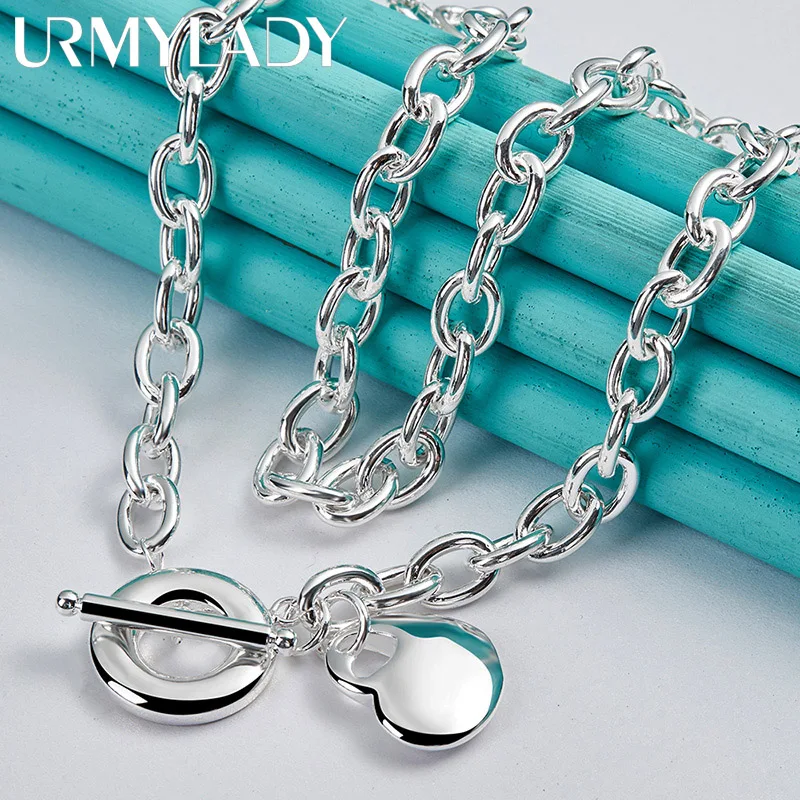 URMYLADY 925 Sterling Silver Love Heart Pendant Necklace For Women Wedding Party Gifts Fashion Jewelry
URMYLADY 925 Sterling Silver Love Heart Pendant Necklace For Women Wedding Party Gifts Fashion Jewelry