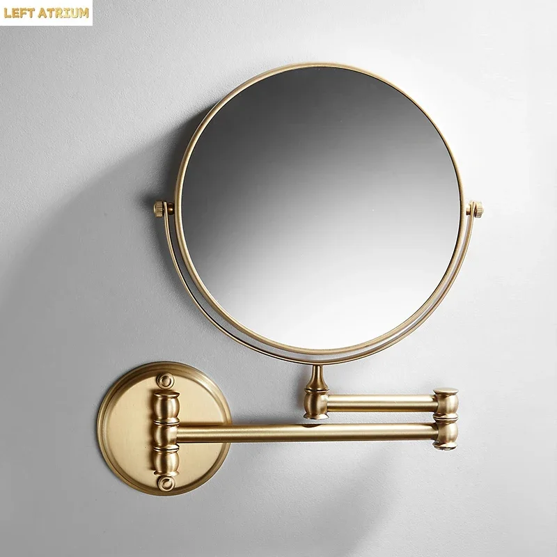 Brushed gold Round Bathroom Mirror Wall Mounted LED Mirror Makeup 1X3X Magnifying Double Side Rotatable Bathroom Shaving MirrorA
Brushed gold Round Bathroom Mirror Wall Mounted LED Mirror Makeup 1X3X Magnifying Double Side Rotatable Bathroom Shaving MirrorA