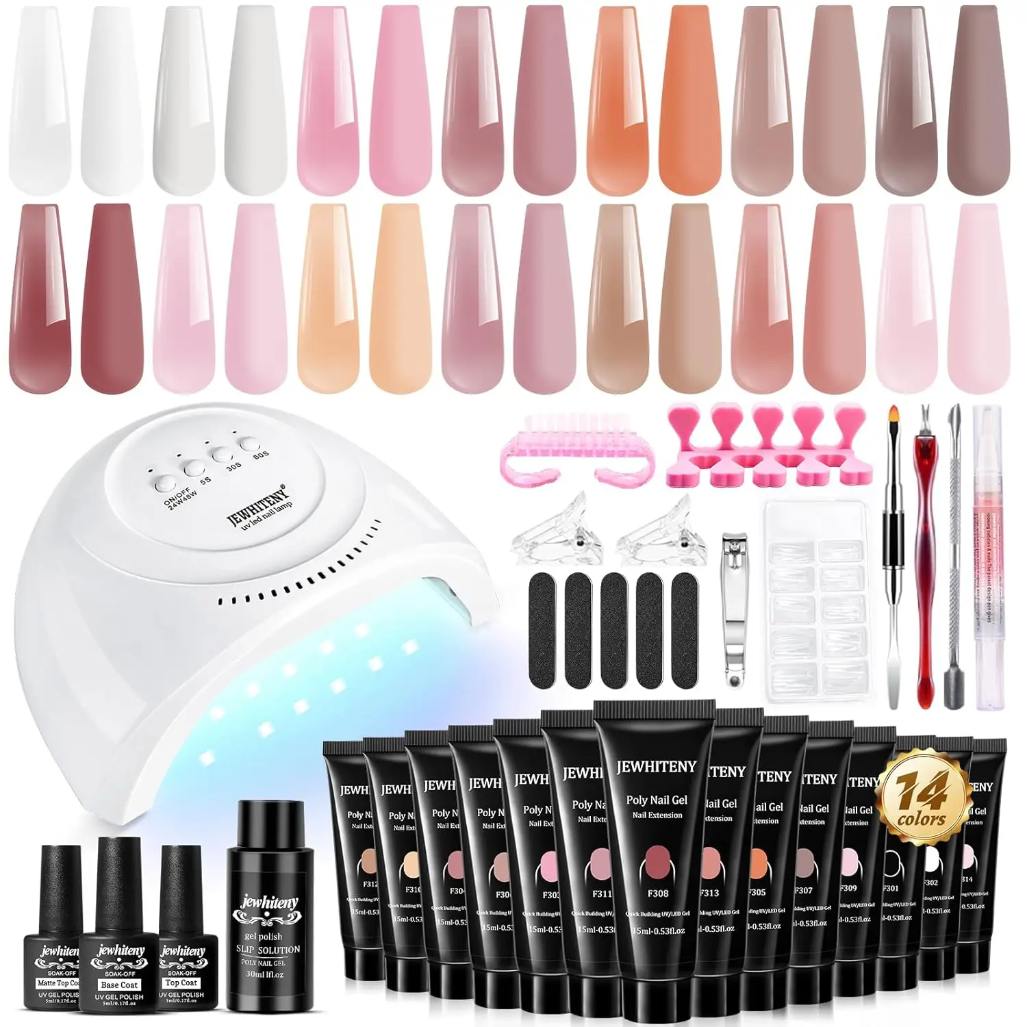 14 Colors Poly Gel Nail Kit with UV Lamp, All-in-One Starter Set for Salon-Quality Manicures at Home
14 Colors Poly Gel Nail Kit with UV Lamp, All-in-One Starter Set for Salon-Quality Manicures at Home