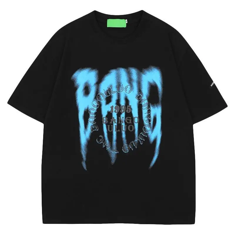 Fashionable American letter printed graphic T-shirt men and women summer y2k street hip hop cotton half sleeved T shirt top
Fashionable American letter printed graphic T-shirt men and women summer y2k street hip hop cotton half sleeved T shirt top