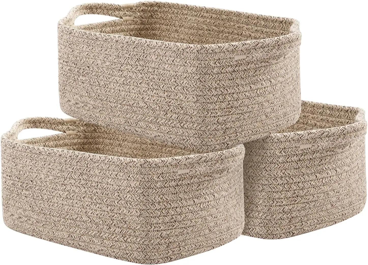 Cotton Roven Storage Baskets with Handles, Pack of 3 in Brown Variegated for Nursery and Shelves
Cotton Roven Storage Baskets with Handles, Pack of 3 in Brown Variegated for Nursery and Shelves