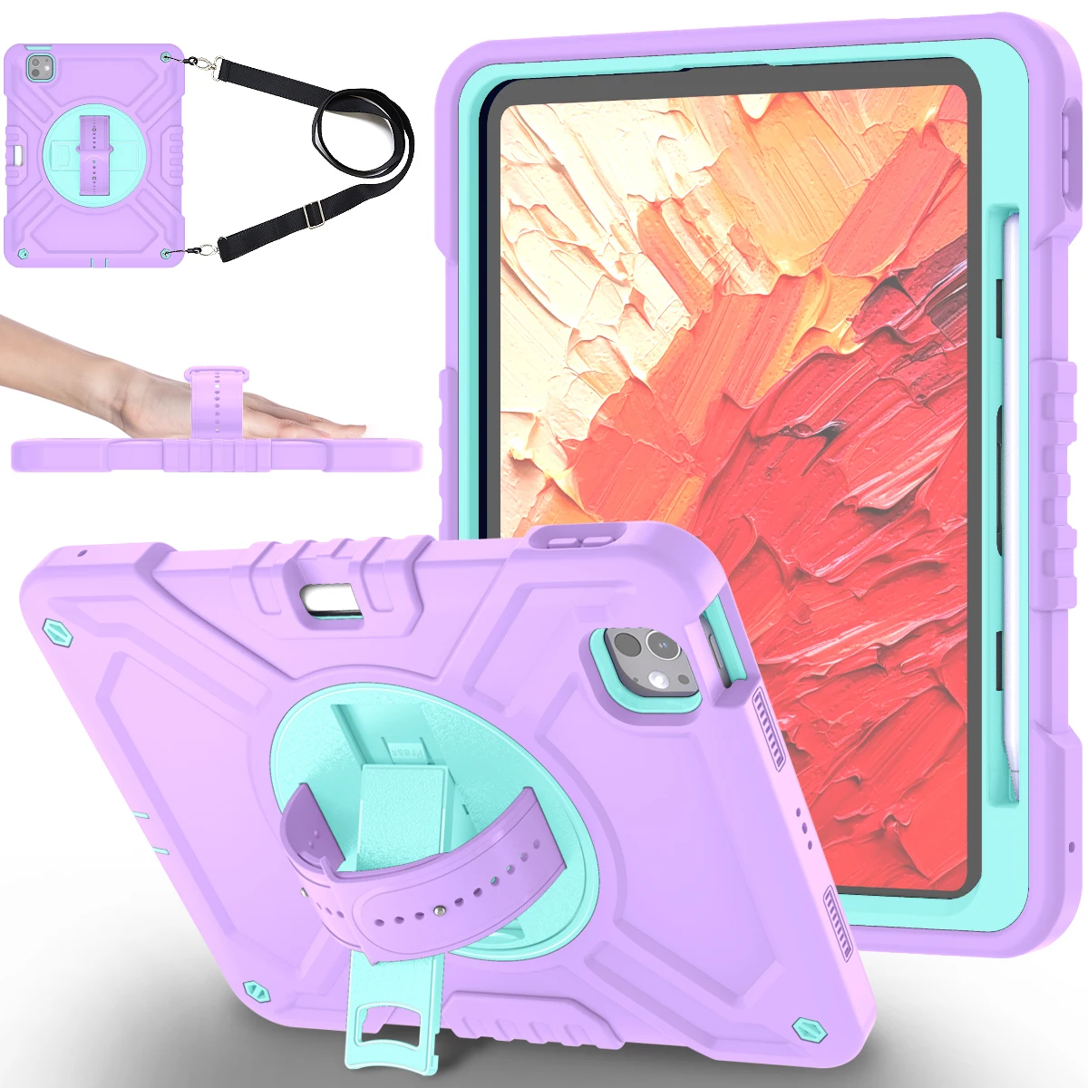 Case for iPad Pro 11 Inch M4 2024, iPad Pro 11 4th /3rd /2nd Gen Tablet Protective Case with 360° Rotate Stand /Pencil Holder
Case for iPad Pro 11 Inch M4 2024, iPad Pro 11 4th /3rd /2nd Gen Tablet Protective Case with 360° Rotate Stand /Pencil Holder