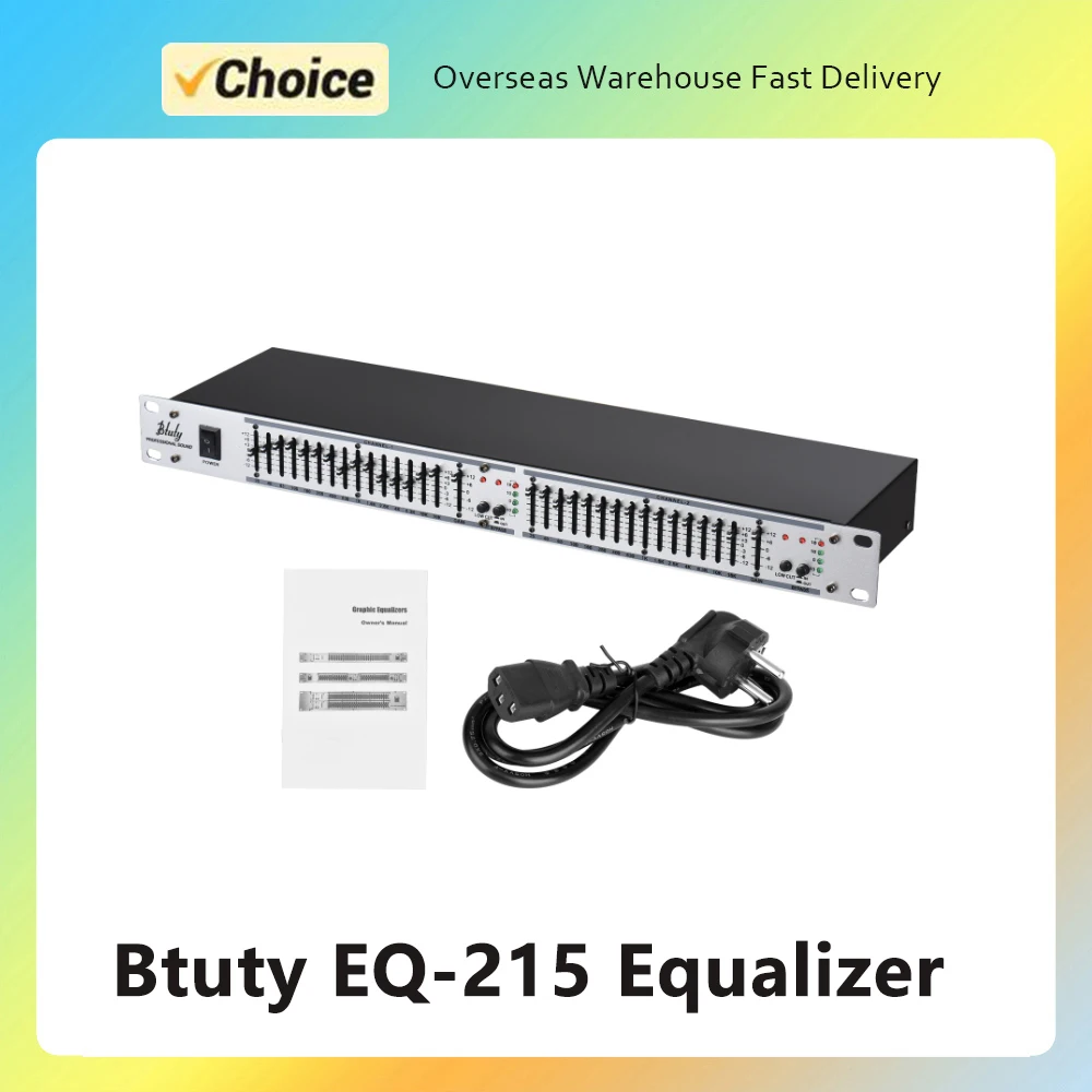 Btuty EQ-215 Dual Channel 15-Band Equalizer 1U Rack Mount 2-channel Stereo Graphic Equalizer 110-240V
Btuty EQ-215 Dual Channel 15-Band Equalizer 1U Rack Mount 2-channel Stereo Graphic Equalizer 110-240V