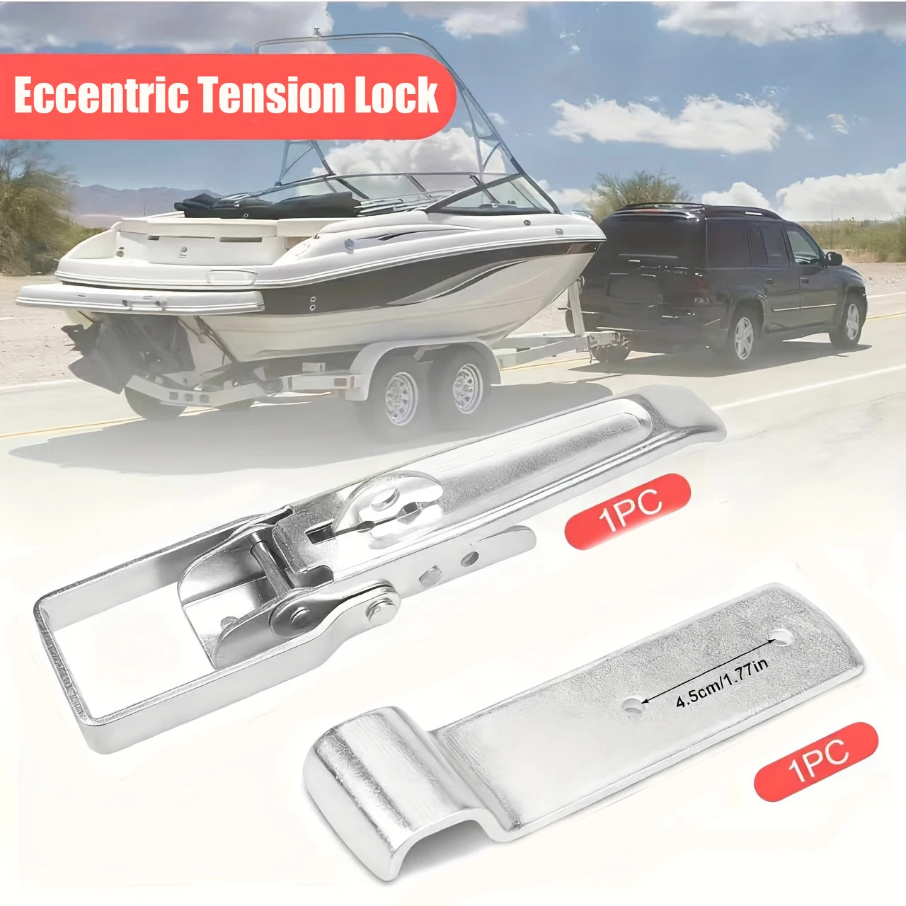2 Piece Eccentric Tension Lock With Safety Sidewall Lock Suitable For Trailer And Car Towing Eccentric Flip Top Type Locks
2 Piece Eccentric Tension Lock With Safety Sidewall Lock Suitable For Trailer And Car Towing Eccentric Flip Top Type Locks