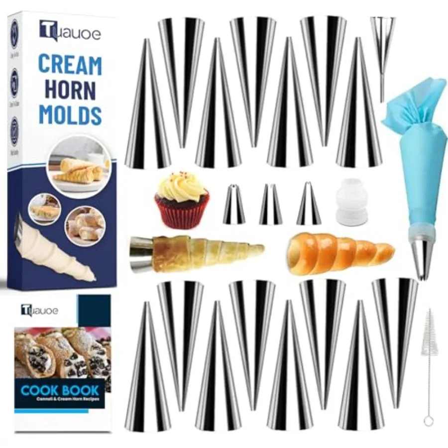 Cream orn Mol ing, 23pcs orn ms Set, Non-stick Stains Steel 15pcs Cone Sd wit Cleaning, Ping T, Ping Bag, ice Cream Cones, Puff
Cream orn Mol ing, 23pcs orn ms Set, Non-stick Stains Steel 15pcs Cone Sd wit Cleaning, Ping T, Ping Bag, ice Cream Cones, Puff