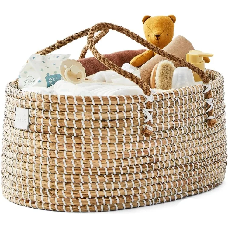 Handmade Organic Seagrass - Luxury Diaper Caddy Basket - Cute Diaper Caddy for Baby Girl & Diaper Caddy for Baby Boy
Handmade Organic Seagrass - Luxury Diaper Caddy Basket - Cute Diaper Caddy for Baby Girl & Diaper Caddy for Baby Boy