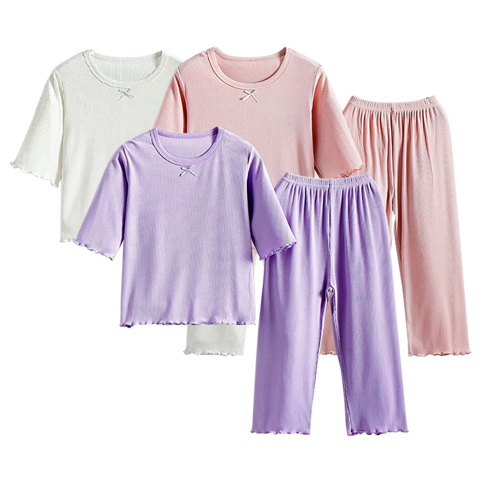 Casual Cool Comfortable Girls Summer Thin Sleepwear Sets Children Homewear Pajamas with Long Pants for Relaxed Evening at Home
Casual Cool Comfortable Girls Summer Thin Sleepwear Sets Children Homewear Pajamas with Long Pants for Relaxed Evening at Home