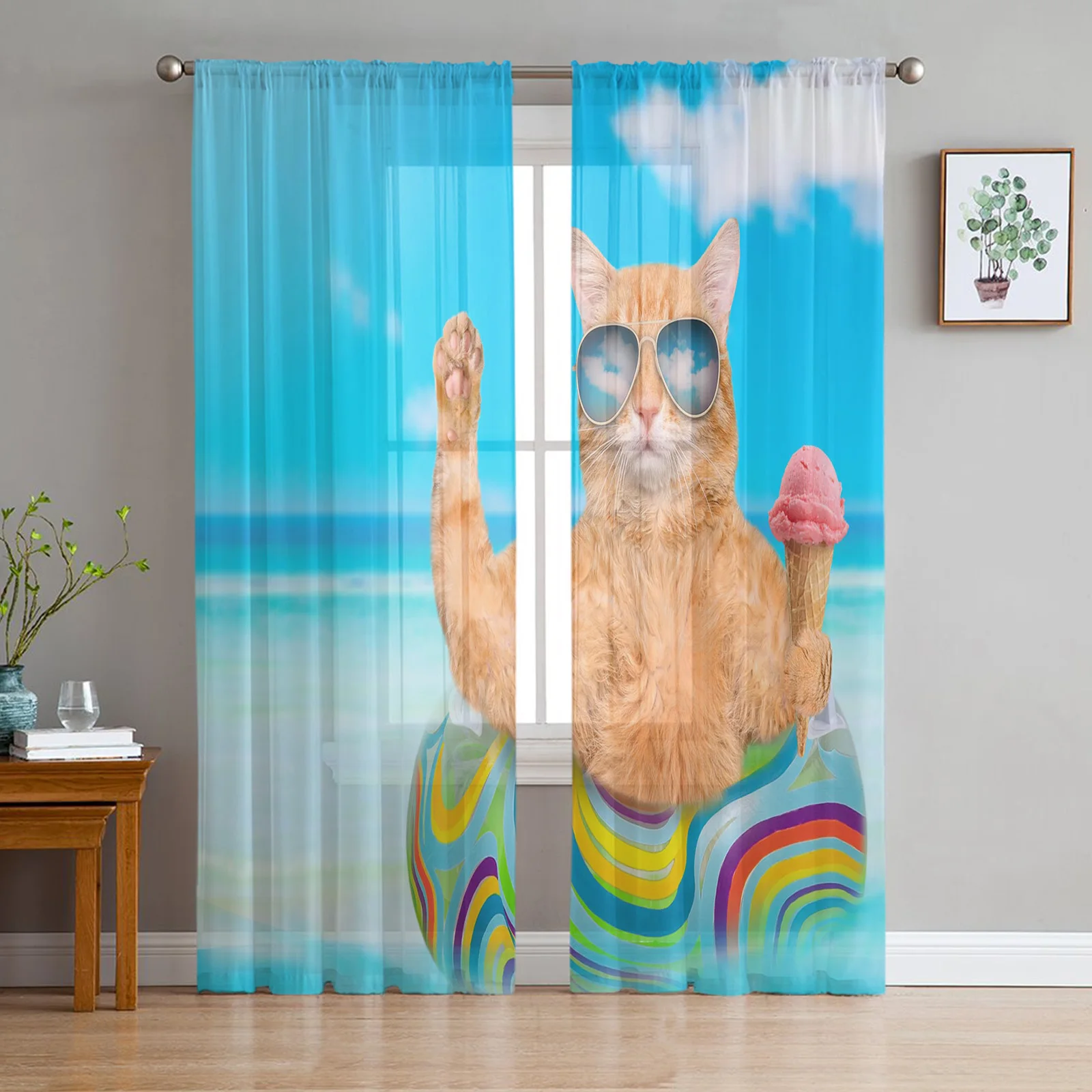 Cat Ice Cream Funny Nature Living Room Drapes Curtains for Bedroom Home Kitchen Hotel Tulle Curtains Textile Window Treatment
Cat Ice Cream Funny Nature Living Room Drapes Curtains for Bedroom Home Kitchen Hotel Tulle Curtains Textile Window Treatment