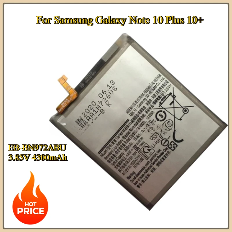 New Replacement battery For Samsung Galaxy Note 10 Plus 10+ SM-N975F SM-N975DS Batteria EB-BN972ABU 4300mAh
New Replacement battery For Samsung Galaxy Note 10 Plus 10+ SM-N975F SM-N975DS Batteria EB-BN972ABU 4300mAh