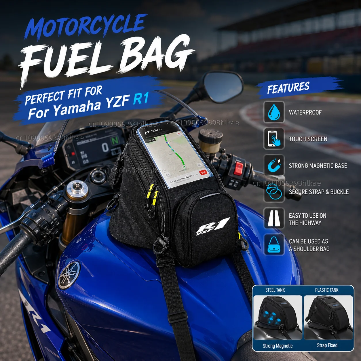 NEW Universal Magnetic Fuel Tank Bag Motorcycle Phone Navigation Pack For Yamaha YZF R1 YZF-R1 YZFR1 R1s Accessories
NEW Universal Magnetic Fuel Tank Bag Motorcycle Phone Navigation Pack For Yamaha YZF R1 YZF-R1 YZFR1 R1s Accessories