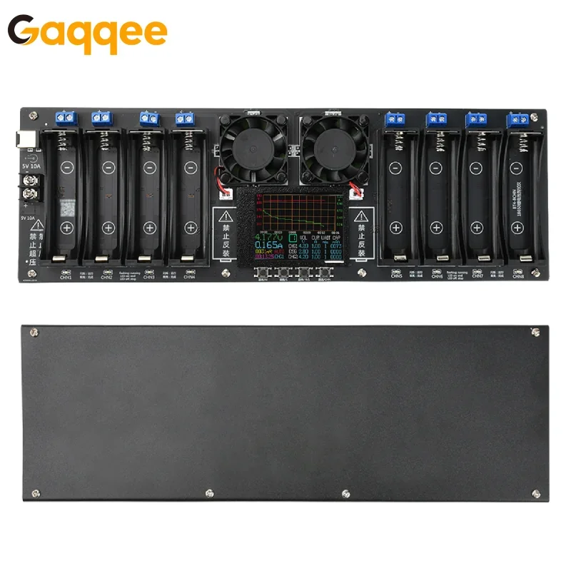 8-Channel 21700 18650 Lithium Battery Auto Charge/Discharge Tester Capacity Internal Resistance Tester 2.4-in Color Screen DC 5V