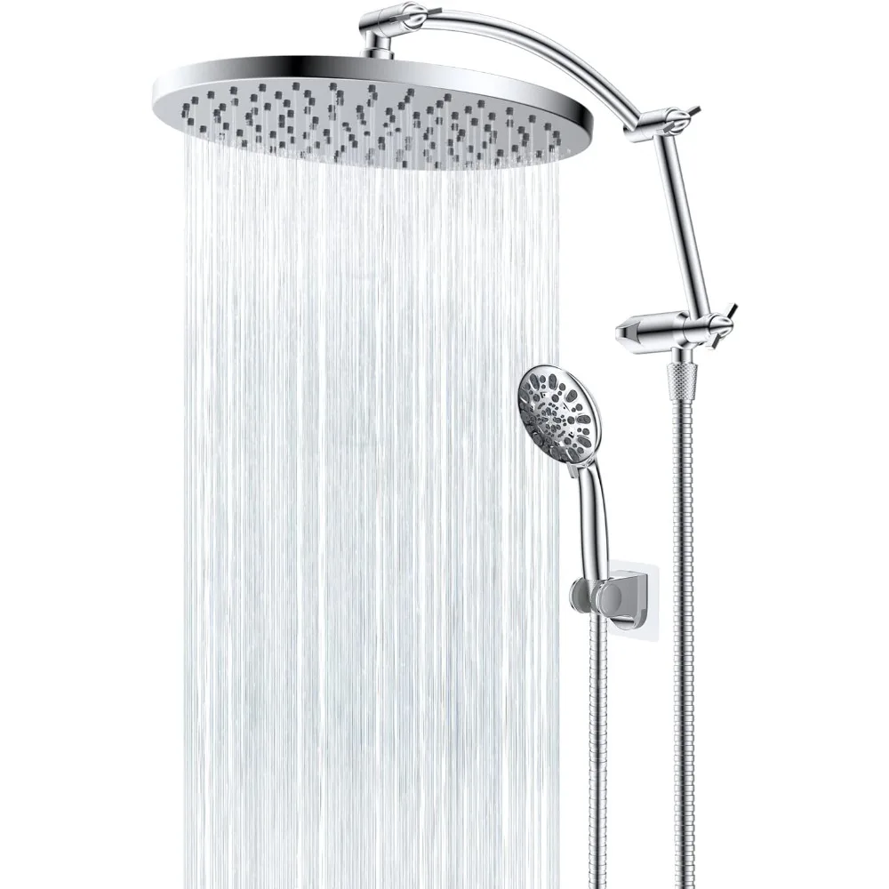 12'' Rainfall & High-Pressure Handheld Combo: 16'' Adjustable Arc Arm, 7 Settings, 71'' Hose, Adhesive Holder, Chrome Finish
12'' Rainfall & High-Pressure Handheld Combo: 16'' Adjustable Arc Arm, 7 Settings, 71'' Hose, Adhesive Holder, Chrome Finish