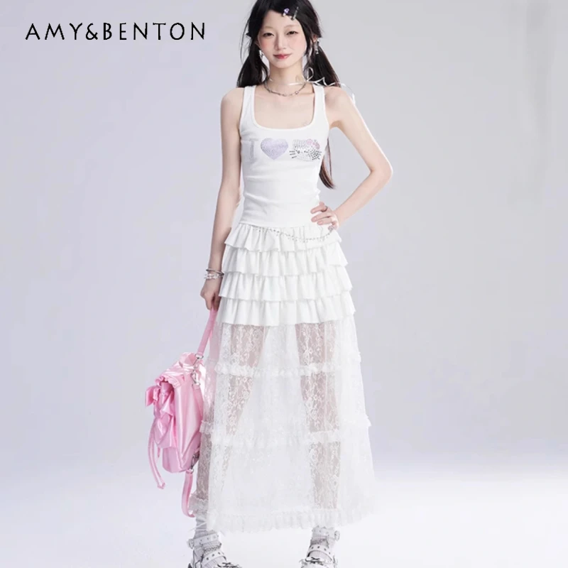 Women's Clothing 2025 Summer Japanese White Lace Skirt Gentle Sweet Seaside Vacation Thin and Versatile Long Gauze Skirts Ladies
Women's Clothing 2025 Summer Japanese White Lace Skirt Gentle Sweet Seaside Vacation Thin and Versatile Long Gauze Skirts Ladies