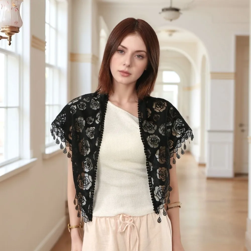 All-match Fake Collar Lace Scarf Veil Headband Cape Cloak Flower Scarves Korean Style Clothes Decoration Hip Scarf Travel
All-match Fake Collar Lace Scarf Veil Headband Cape Cloak Flower Scarves Korean Style Clothes Decoration Hip Scarf Travel