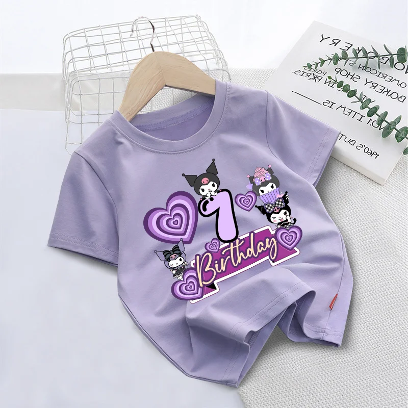 Kuromi Number T-shirt Birthday Tee Kawaii Digit Cute Cartoon Child Summer Short Sleeve Girl Anime Clothing Kids Casual Tops Gift
Kuromi Number T-shirt Birthday Tee Kawaii Digit Cute Cartoon Child Summer Short Sleeve Girl Anime Clothing Kids Casual Tops Gift