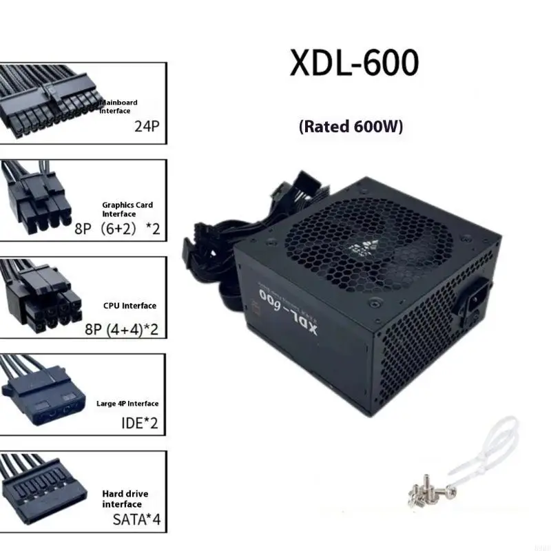Блок питания для майнингового ПК, 600 Вт, компьютерный майнинг, двойной графический процессор, 24-контактный блок питания для 
Блок питания для майнингового ПК, 600 Вт, компьютерный майнинг, двойной графический процессор, 24-контактный блок питания для